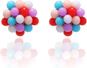 ONLYJUMP Simple Geometric Cartoon Colorful Ball Stud Earrings for Women Statement Trendy Sweet Unique Creative Balloons Earrings Jewelry Gifts