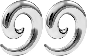Pair of 316L Surgical Steel Taper Spiral Expander Hollow Piercing Jewelry Stretcher Ear Plugs Stretching Earring
