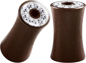 Pair of Sawo Wood Double Flared Saddle Ear Flesh Tunnel Piercing Jewelry Stretcher Clear Ferido Earring Lobe Plugs