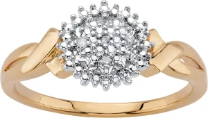 PalmBeach Yellow Gold-plated Genuine Diamond Accent Cluster Ring Sizes 6-10
