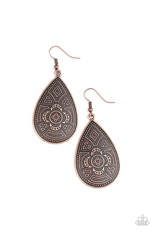 Paparazzi Earring ~ Tribal Takeover - Copper