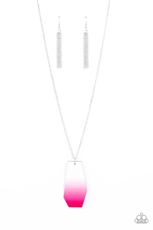 Paparazzi Necklace ~ Watercolor Skies - Pink