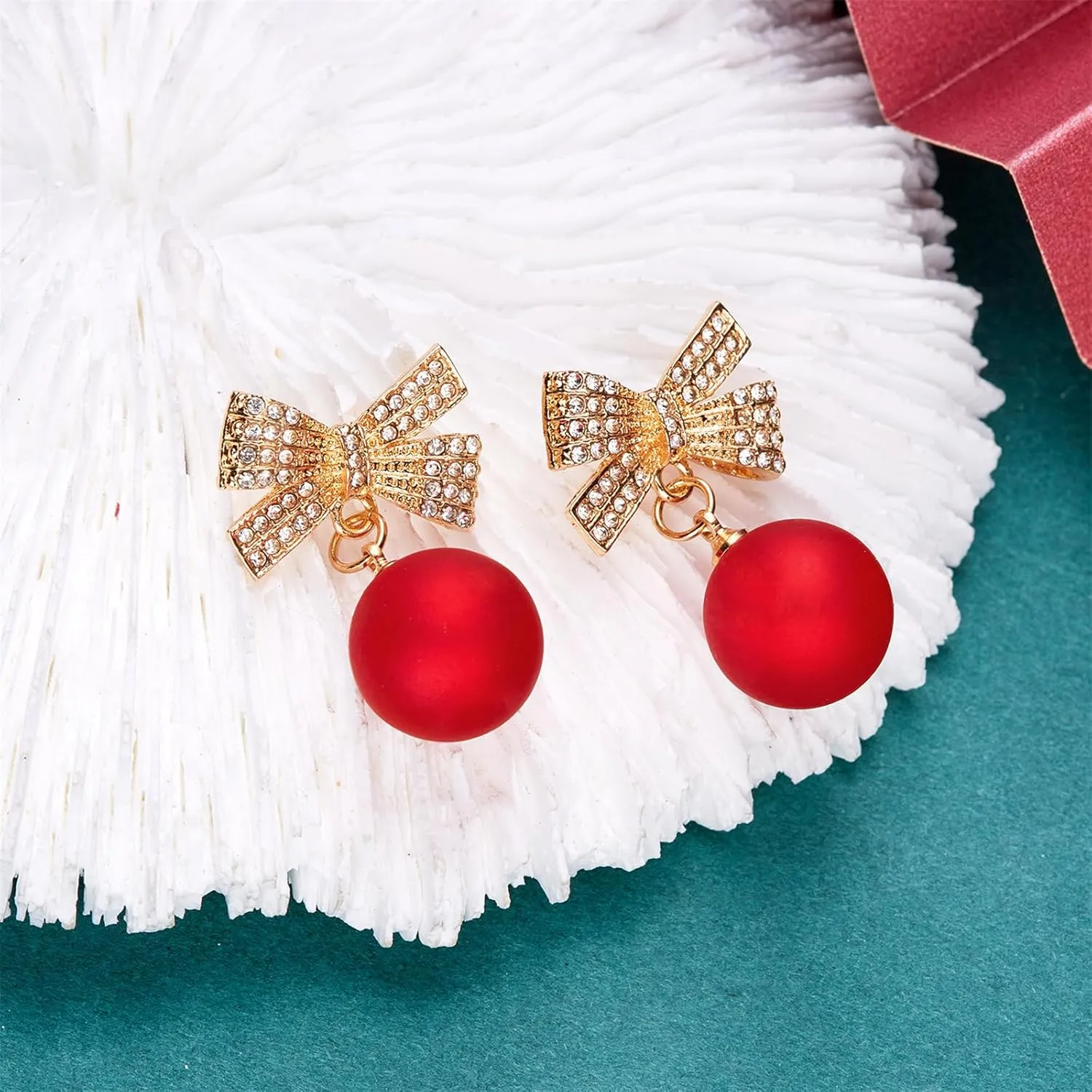 Pearl Bow Dangle Earrings Sterling Silver Post Adorable Charm Bowknot Faux White Pearl Beaded Chandelier Tassel Earrings for Women Wedding Birthday Valentine's Day Fashion Jewelry Gifts