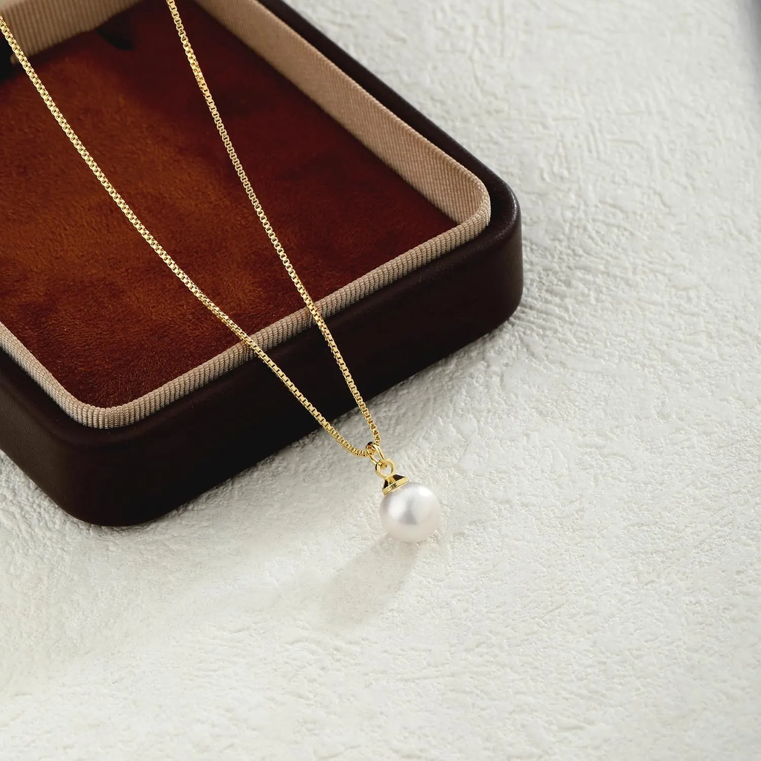 Pearl Necklace for Women,14k Gold/Silver Plated Waterproof Small Cute Dainty Choker Necklace Drop Single Pearl Chain Trendy Jewelry Fashion Gift