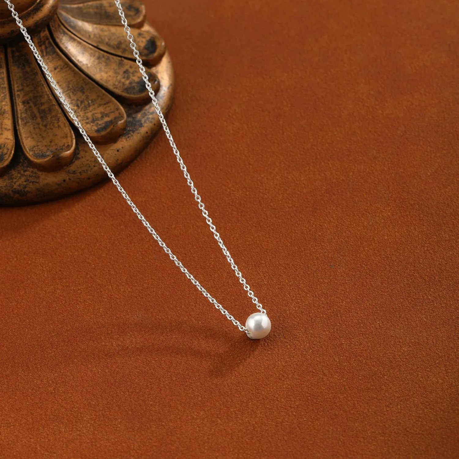 Pearl Necklace for Women,14k Gold/Silver Plated Waterproof Small Cute Dainty Choker Necklace Drop Single Pearl Chain Trendy Jewelry Fashion Gift