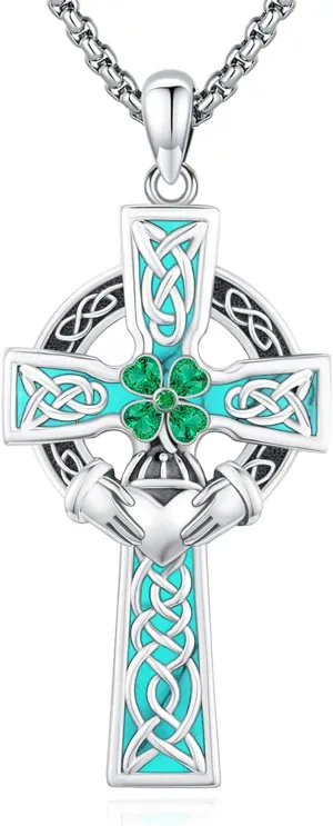 Pentagram/Sun Moon/Celtic Witches Knot/Santa Muerte/Triple Moon Goddess/Hecate Necklace Sterling Silver Magic Wiccan Pagan Amulet Jewelry for Women Men
