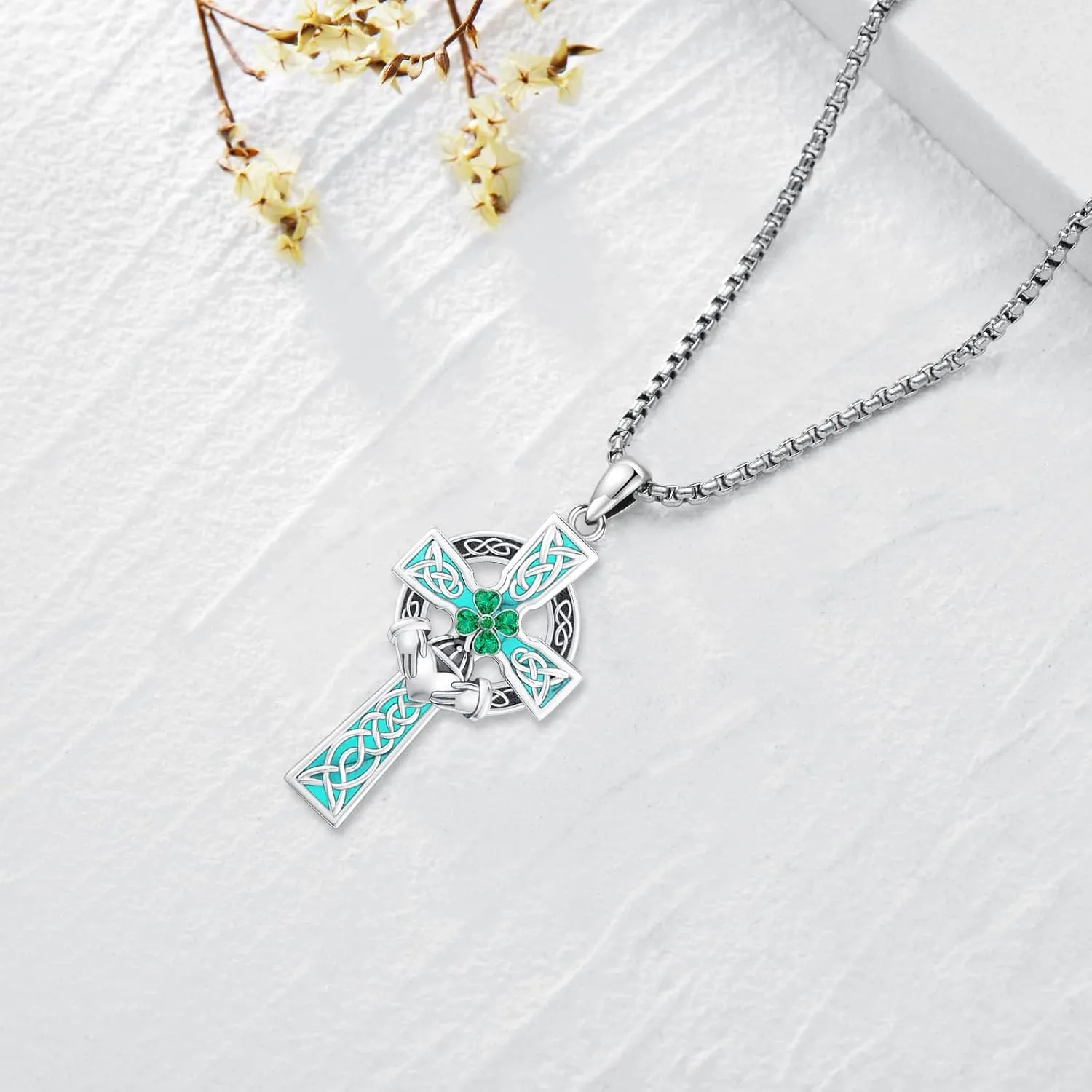 Pentagram/Sun Moon/Celtic Witches Knot/Santa Muerte/Triple Moon Goddess/Hecate Necklace Sterling Silver Magic Wiccan Pagan Amulet Jewelry for Women Men