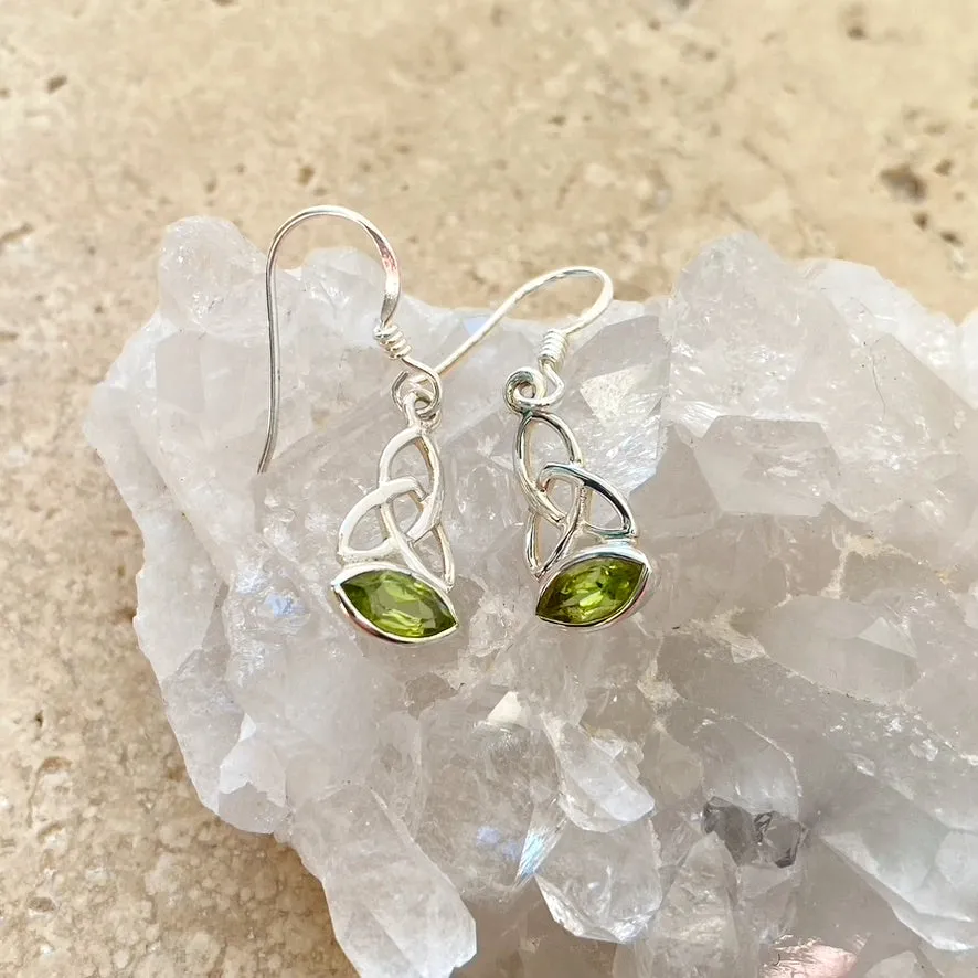 Peridot Celtic Knot Earrings