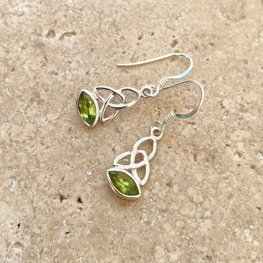 Peridot Celtic Knot Earrings