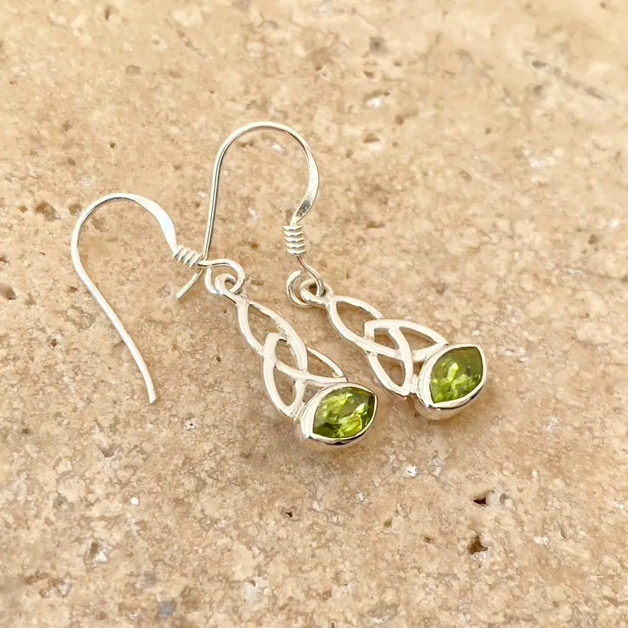 Peridot Celtic Knot Earrings