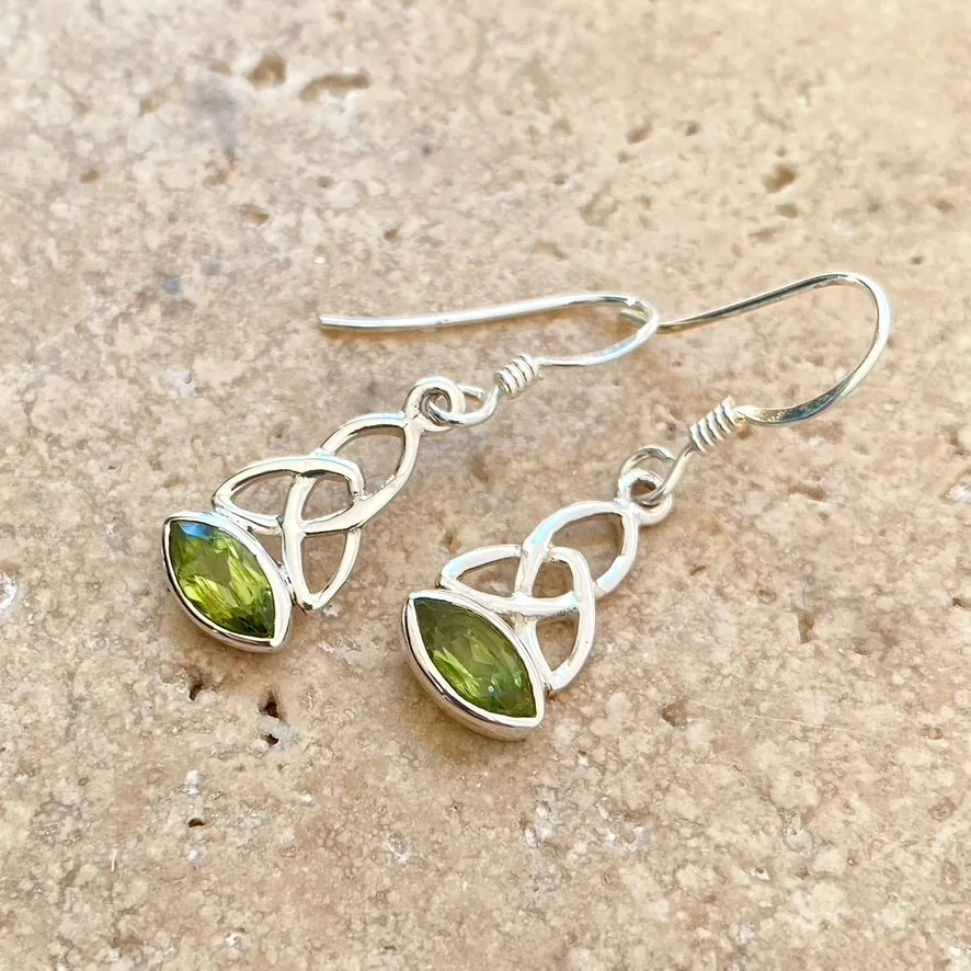 Peridot Celtic Knot Earrings