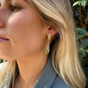 Peridot Decorative Stud Earrings -Fern