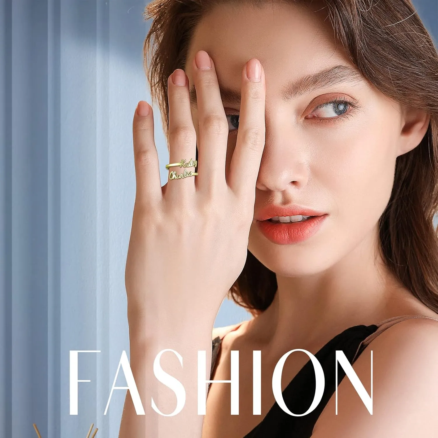 Personalized Double Names Ring for Women Custom Gold Ring with Names Promise Rings for Her Mother Rings Customized Gifts for Women Mom