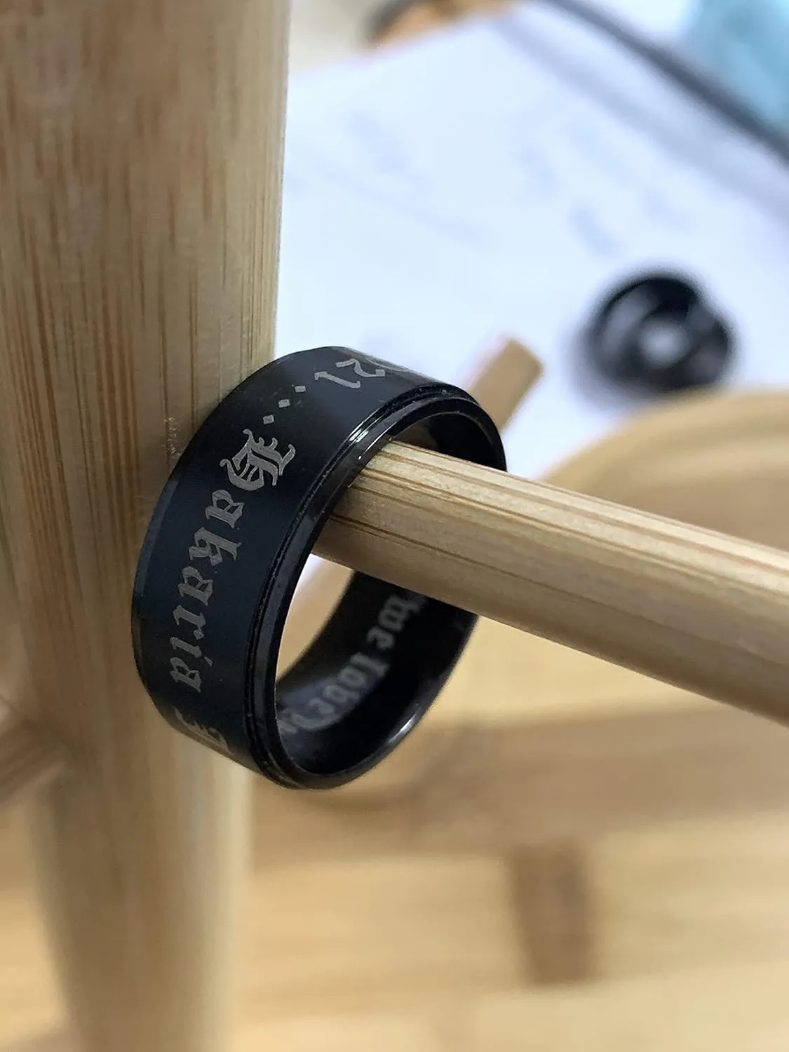 Personalized mens wedding band,Mens promise rings engraved,4mm 6mm 8mm 10mm Black Titanium Rings