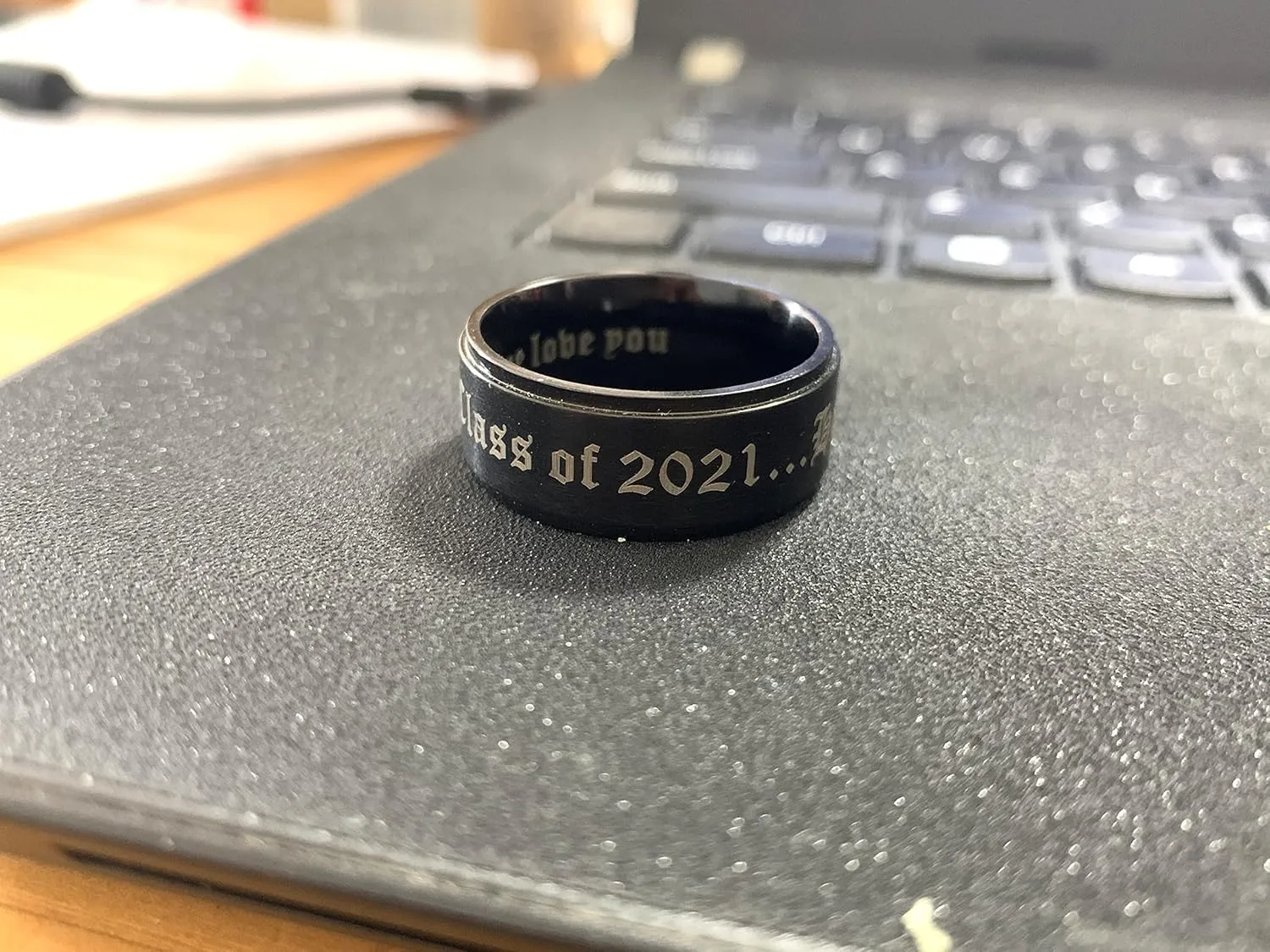 Personalized mens wedding band,Mens promise rings engraved,4mm 6mm 8mm 10mm Black Titanium Rings