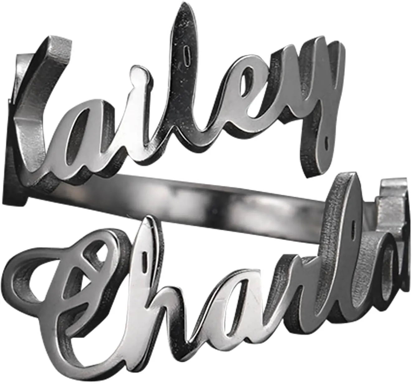 Personalized Name Ring for Women, Promise Rings for Her Custom, Finger Ring for Engagement Wedding Christmas Gift,Couples Rings with 2 Names Personalized Jewelry Gift for Women Mother BFF