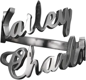 Personalized Name Ring for Women, Promise Rings for Her Custom, Finger Ring for Engagement Wedding Christmas Gift,Couples Rings with 2 Names Personalized Jewelry Gift for Women Mother BFF