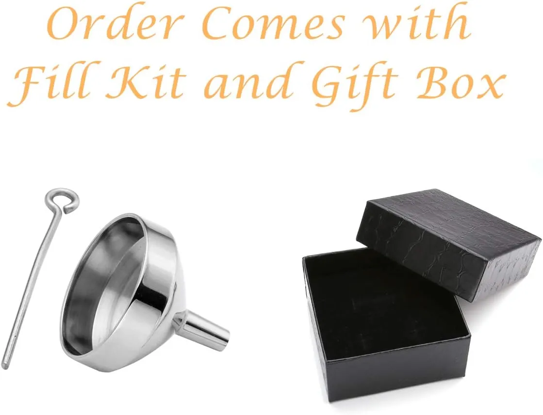 Personalized Sealed Cylinder Tube Locket Cremation Urn Necklace for Ashes Silver Black Engraving Capsule Tube Vial Pendant Ash Urns Keepsake Jewelry Memorial Necklaces with 22/24 inches Chain Link