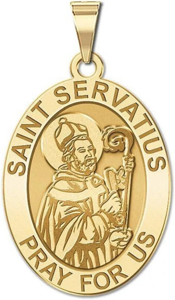 PicturesOnGold.com Saint Servatius OVAL Religious Medal - Saint Naomi OVAL Religious Medal