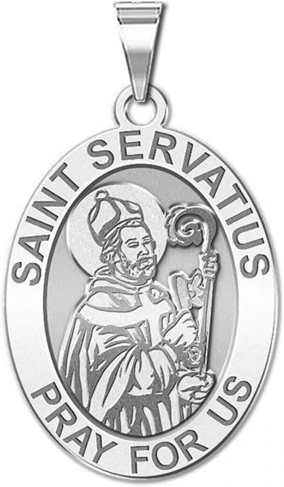 PicturesOnGold.com Saint Servatius OVAL Religious Medal - Saint Naomi OVAL Religious Medal
