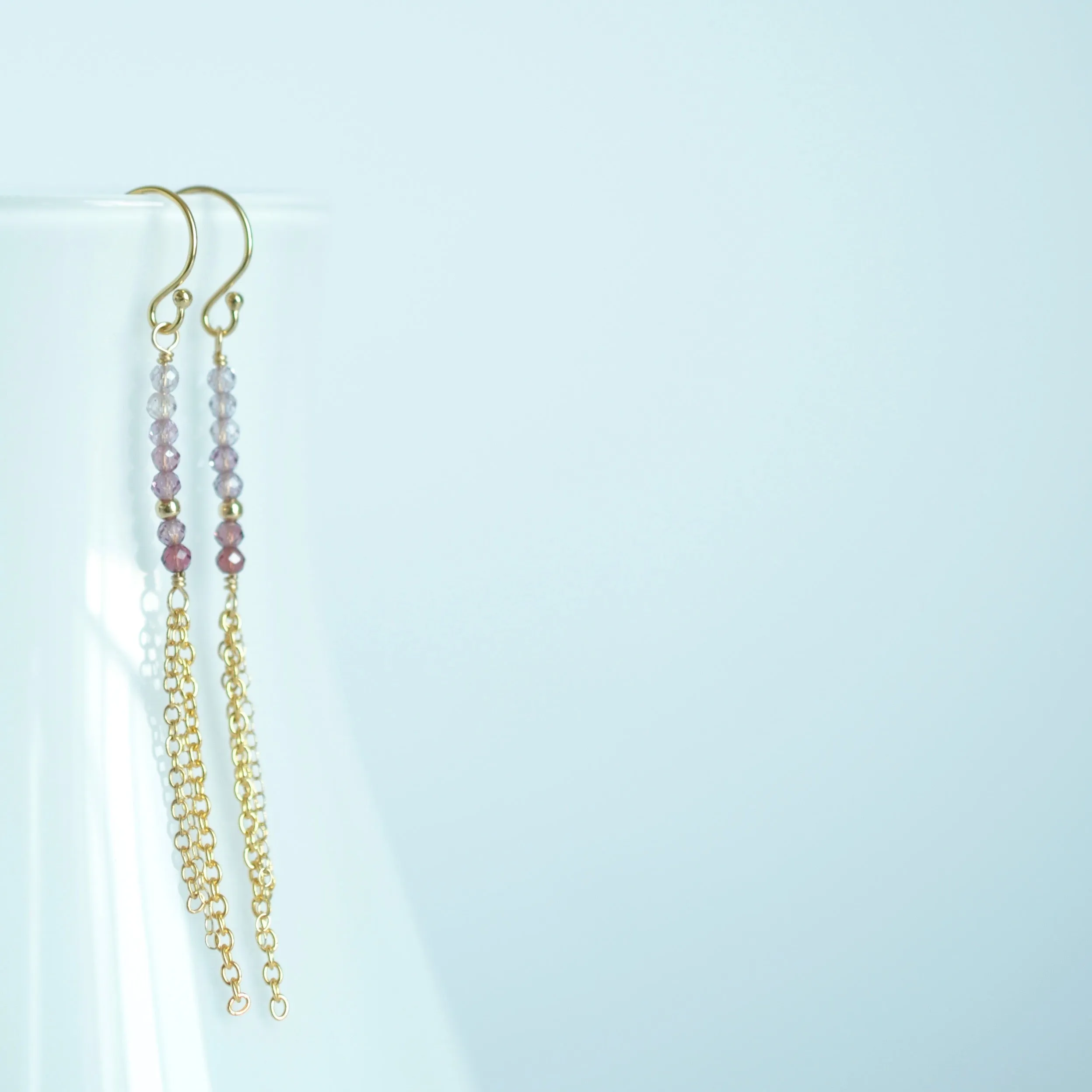 Piper - Spinel, 14k Gold Filled Tassel Earrings