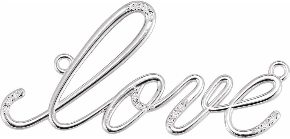 Platinum "Love" Design Necklace Center Jewelry Finding and Trim Fine Jewelry For Women Gifts For Her (Mounting Only, Not All Stones Included)