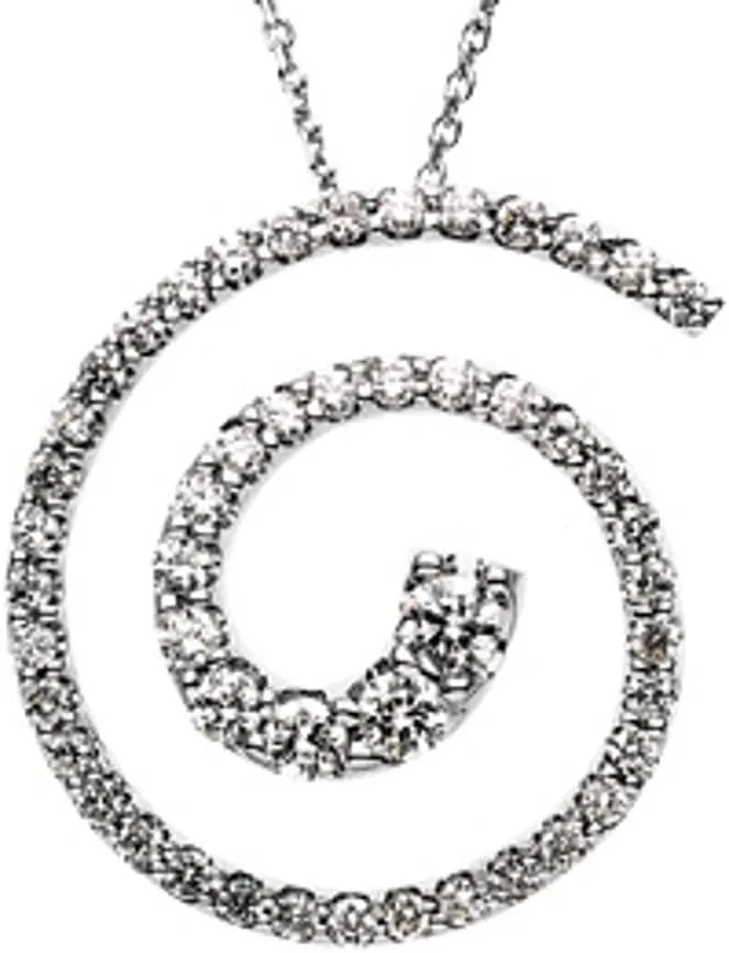 Platinum Round Shape Journey Spiral Pendant Fine Jewelry for Women Gifts for Her (Mounting Only, Not All Stones Included)