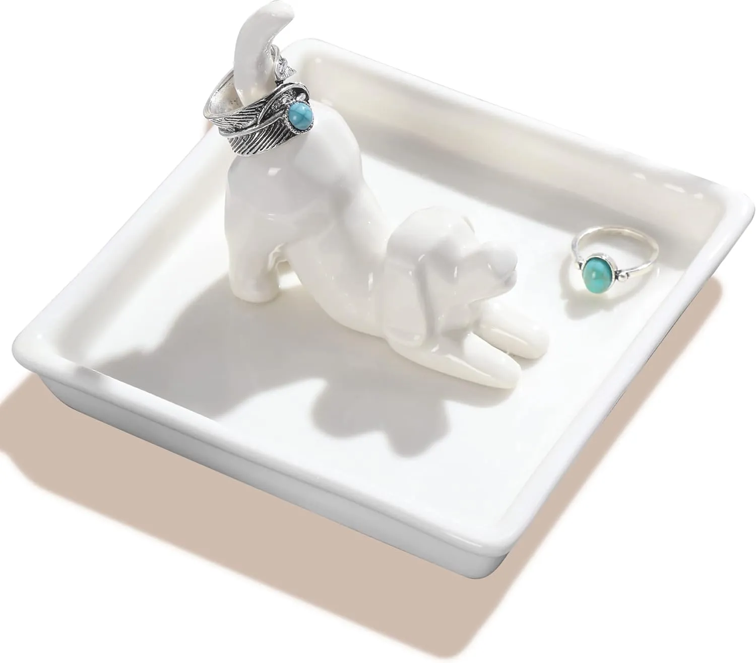PUDDING CABIN Dog Mom Gifts for Women, Dog Ring Holder Dish Jewelry Holder, Dog Lover Gift for Women Friends Female Mom Grandma Aunt as Mothers Day Birthday Wedding Christmas Gift