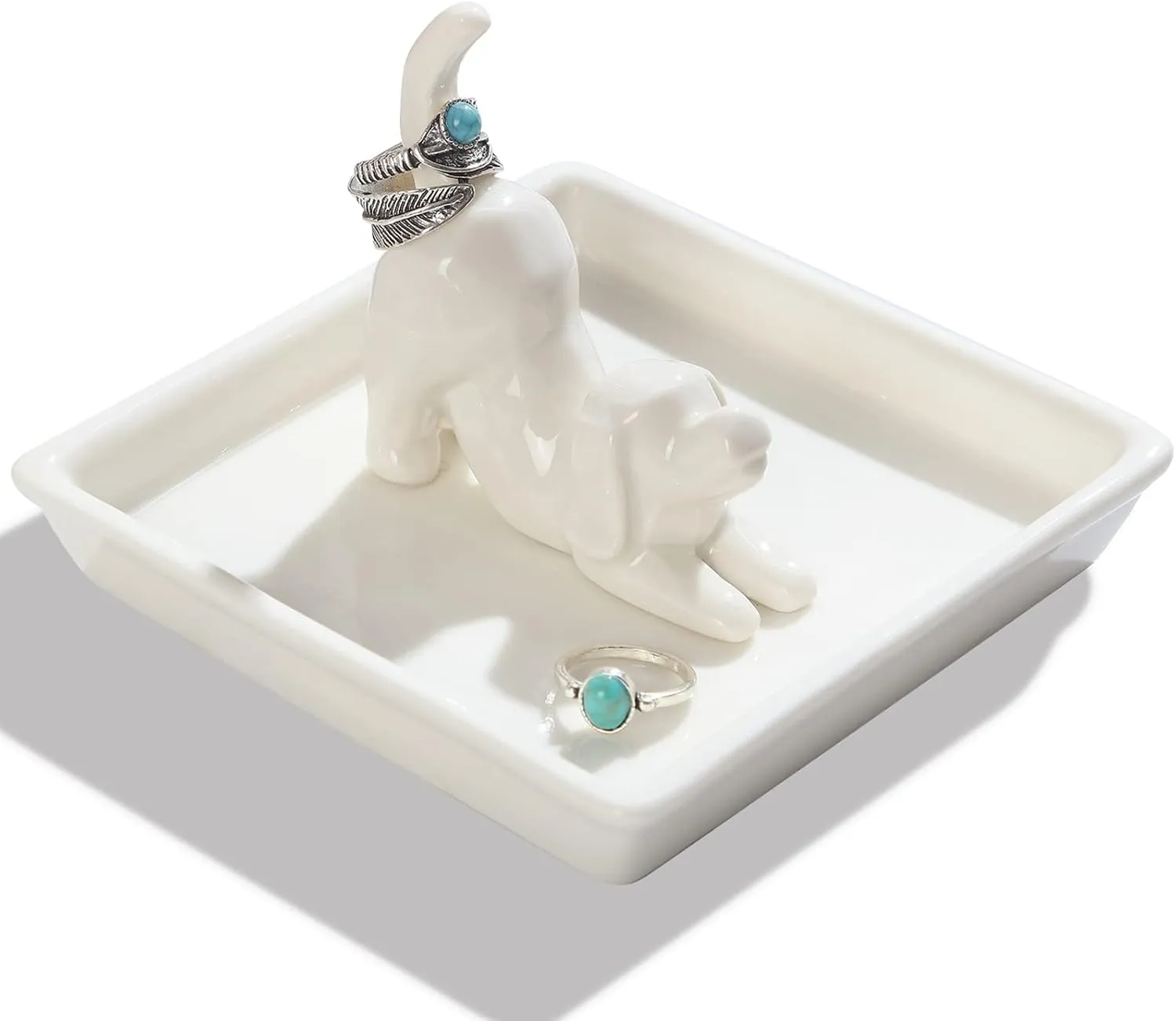 PUDDING CABIN Dog Mom Gifts for Women, Dog Ring Holder Dish Jewelry Holder, Dog Lover Gift for Women Friends Female Mom Grandma Aunt as Mothers Day Birthday Wedding Christmas Gift