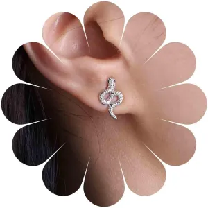Punk Snake Earrings Silver Snake Stud Earrings Minimalist Snake Serpent Earrings Gothic Halloween Animal Earrings Jewelry for Women