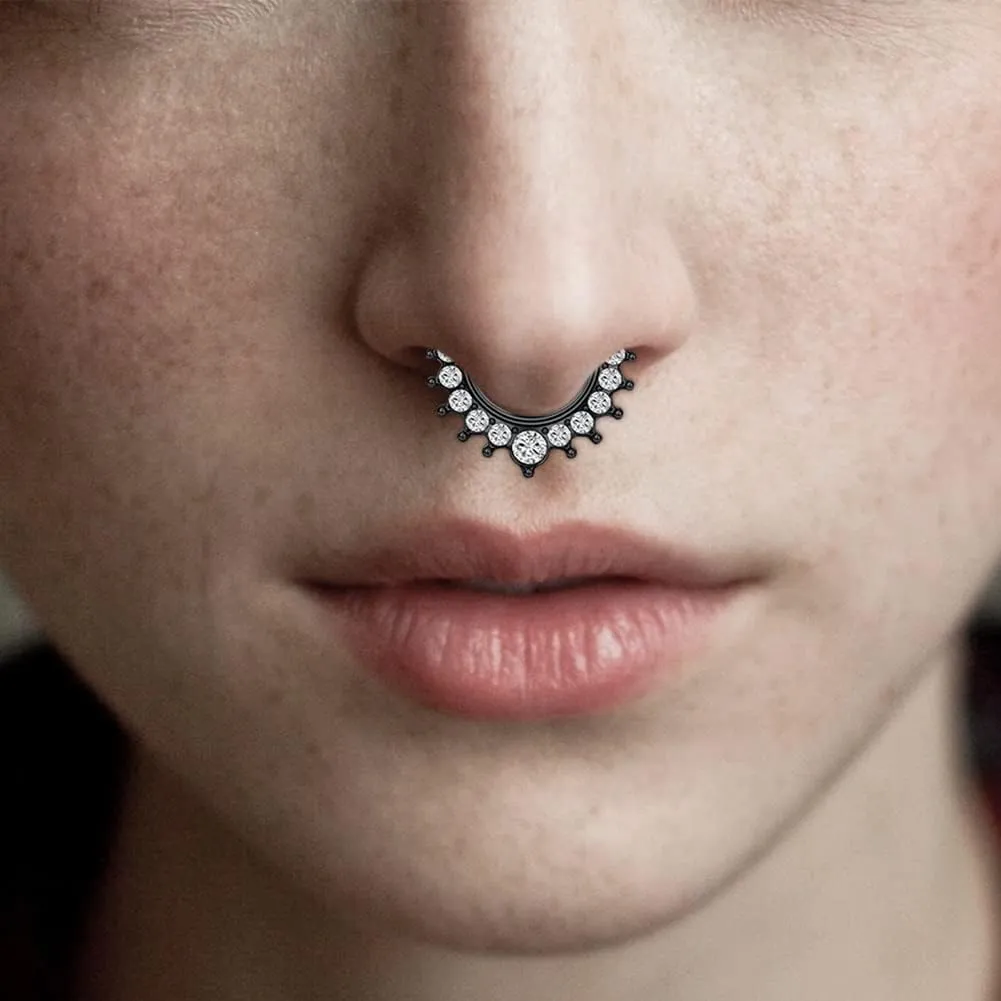 QWALIT Fake Nose Rings & Septum Piercings - Clip On, Non-Piercing, Faux Nose Rings & Hoops for Women & Men