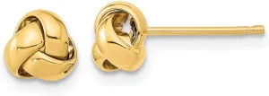 Real 14k Yellow Gold Love Knot Post Studs Earrings 6mm