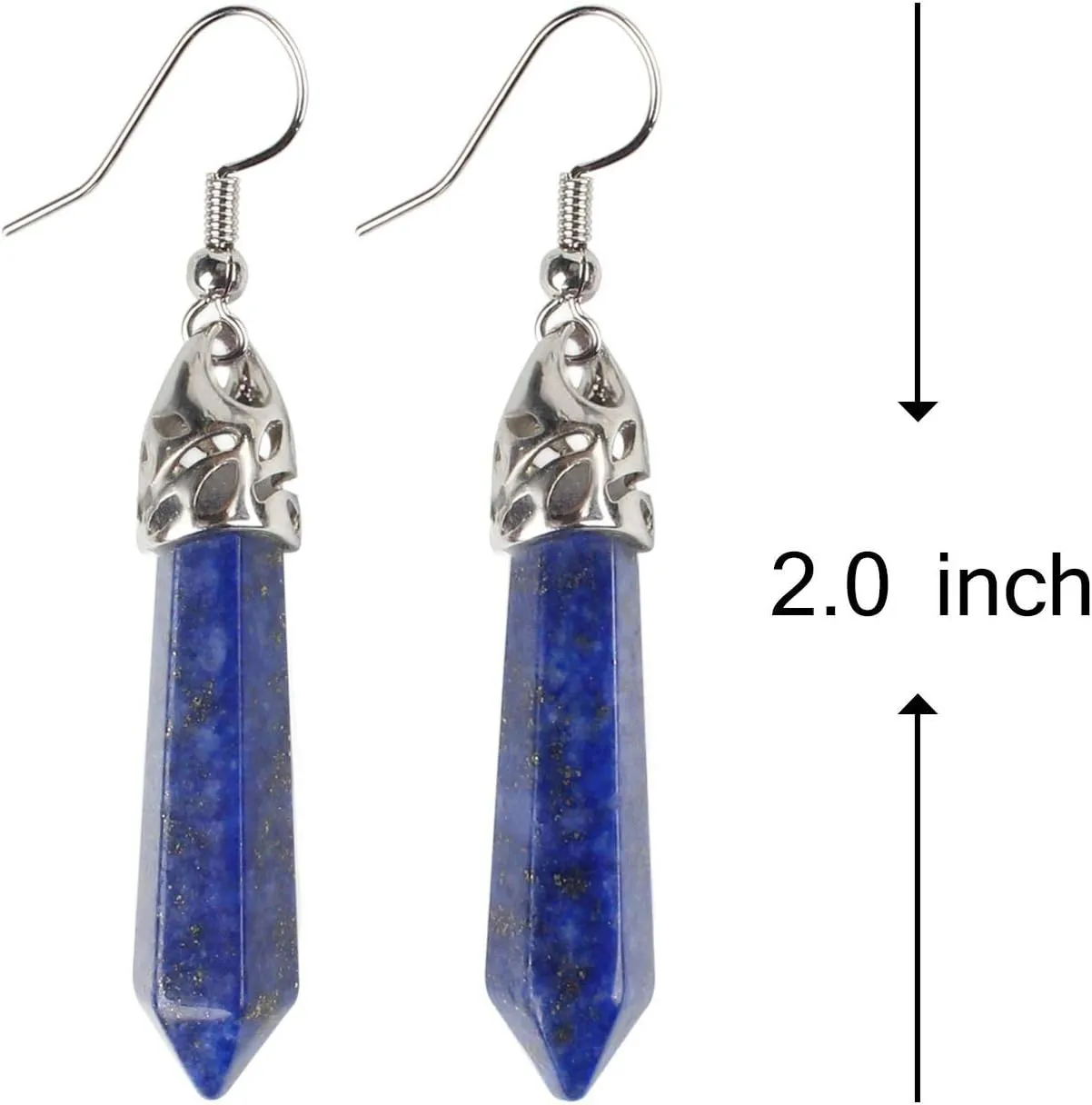 Real Natural Quartz Stone Healing Point Crystal Chakra Dangle Earrings Valentine's day Mother's day Gift