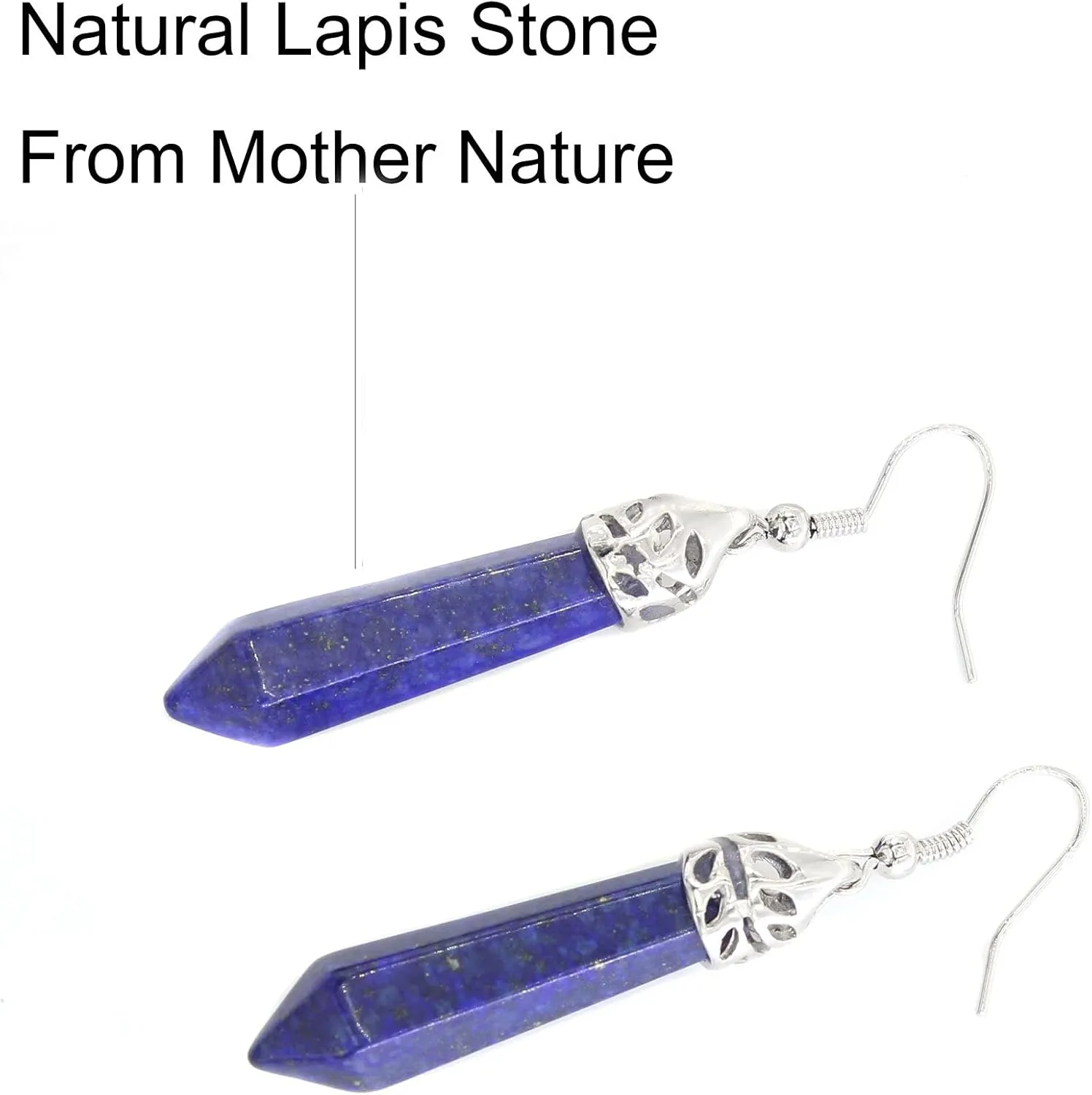 Real Natural Quartz Stone Healing Point Crystal Chakra Dangle Earrings Valentine's day Mother's day Gift