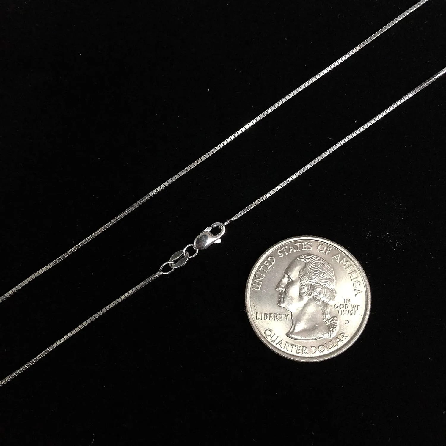 REAL Solid 14K Gold 0.8mm Box Chain Necklace For Women with Lobster Clasp