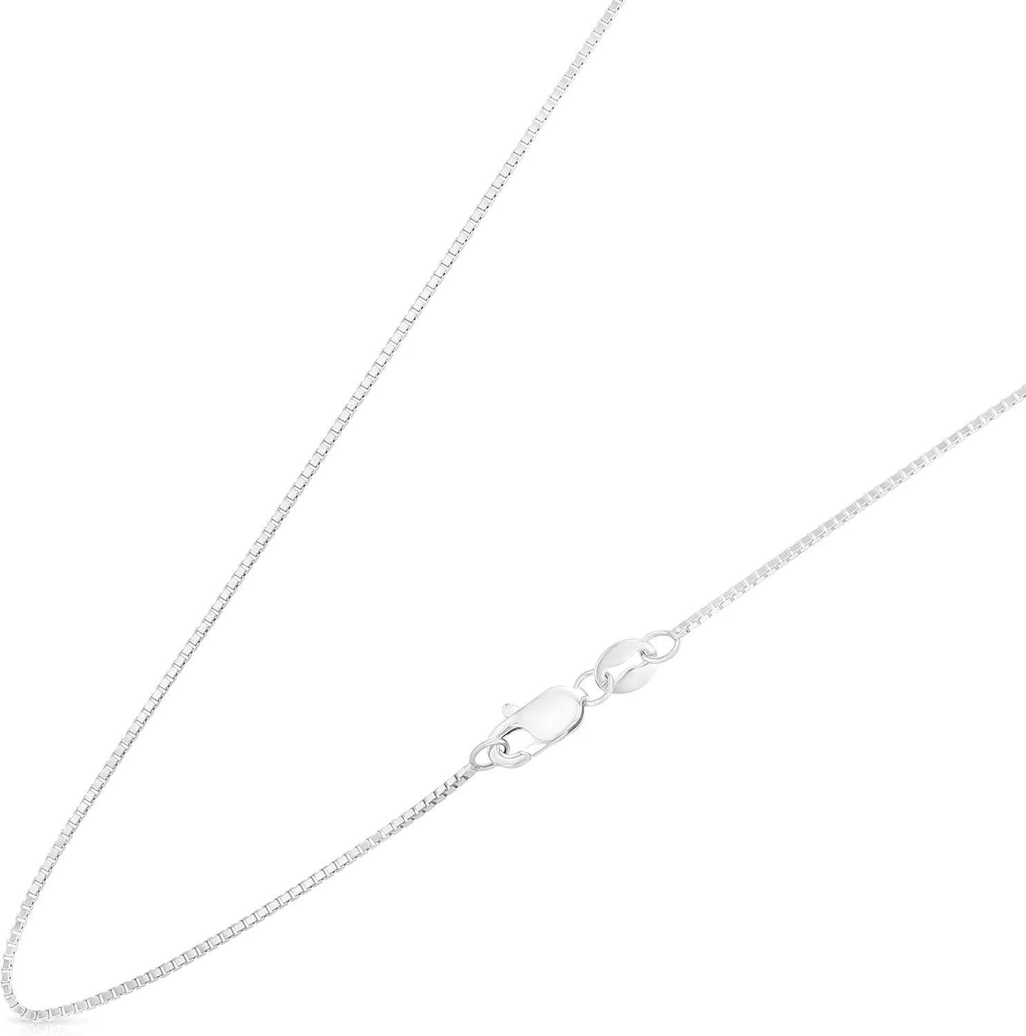 REAL Solid 14K Gold 0.8mm Box Chain Necklace For Women with Lobster Clasp