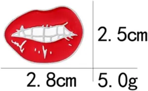 Red Lips Enamel Brooch Lapel Pin Badge Students Fresh Art Enamel Pin Collection Art Brooches for Women Lapel Pins Badge Collar Jewelry Halloween Brooch Gift