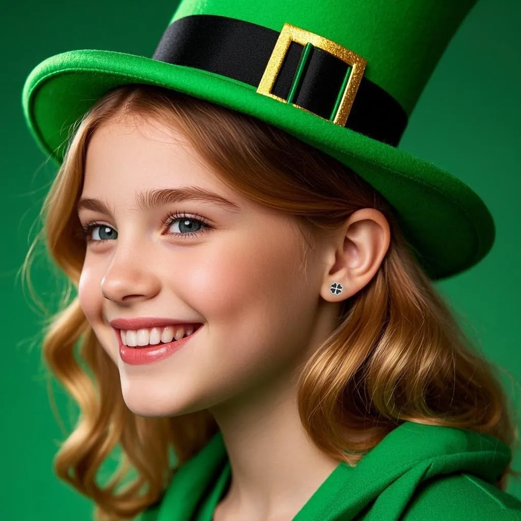 Reffeer Solid 925 Sterling Silver Leaf Clover Earrings Studs for Women Teen Girls Black Leaf Stud Earrings Clover