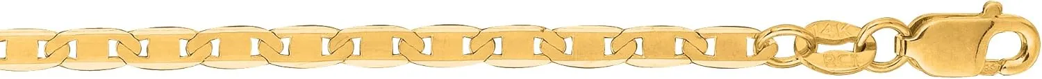 Ritastephens 10k Yellow Gold Mariner Link Foot Chain Anklet, Bracelet, or Chain Necklace (2.3mm)