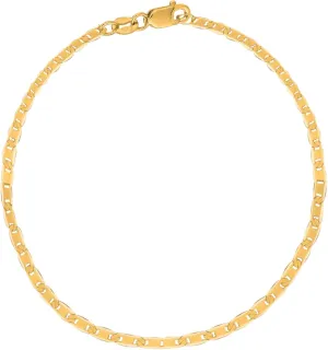 Ritastephens 10k Yellow Gold Mariner Link Foot Chain Anklet, Bracelet, or Chain Necklace (2.3mm)