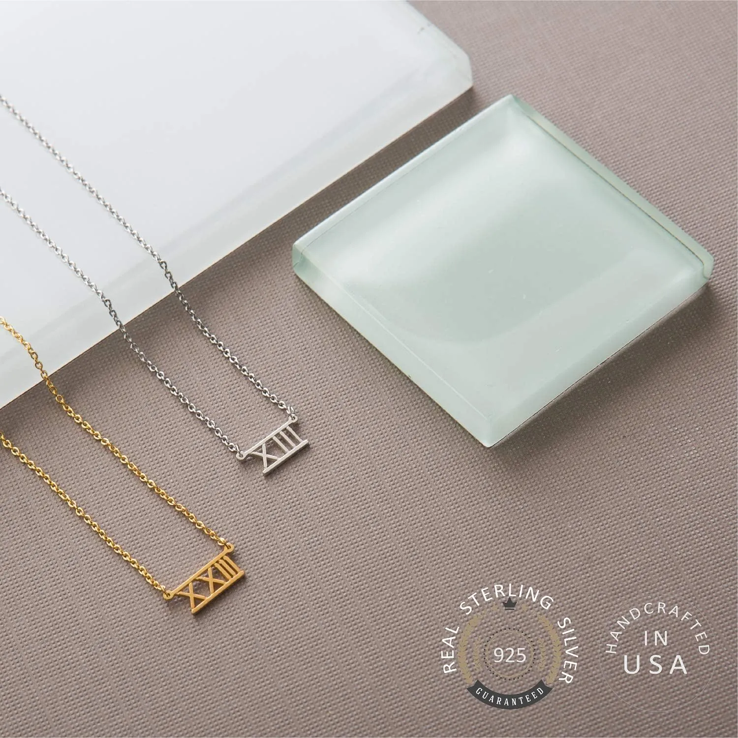 Roman Numeral Birthday Number Bar Necklace