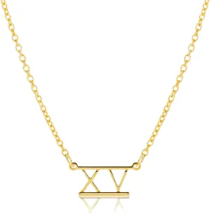 Roman Numeral Birthday Number Bar Necklace