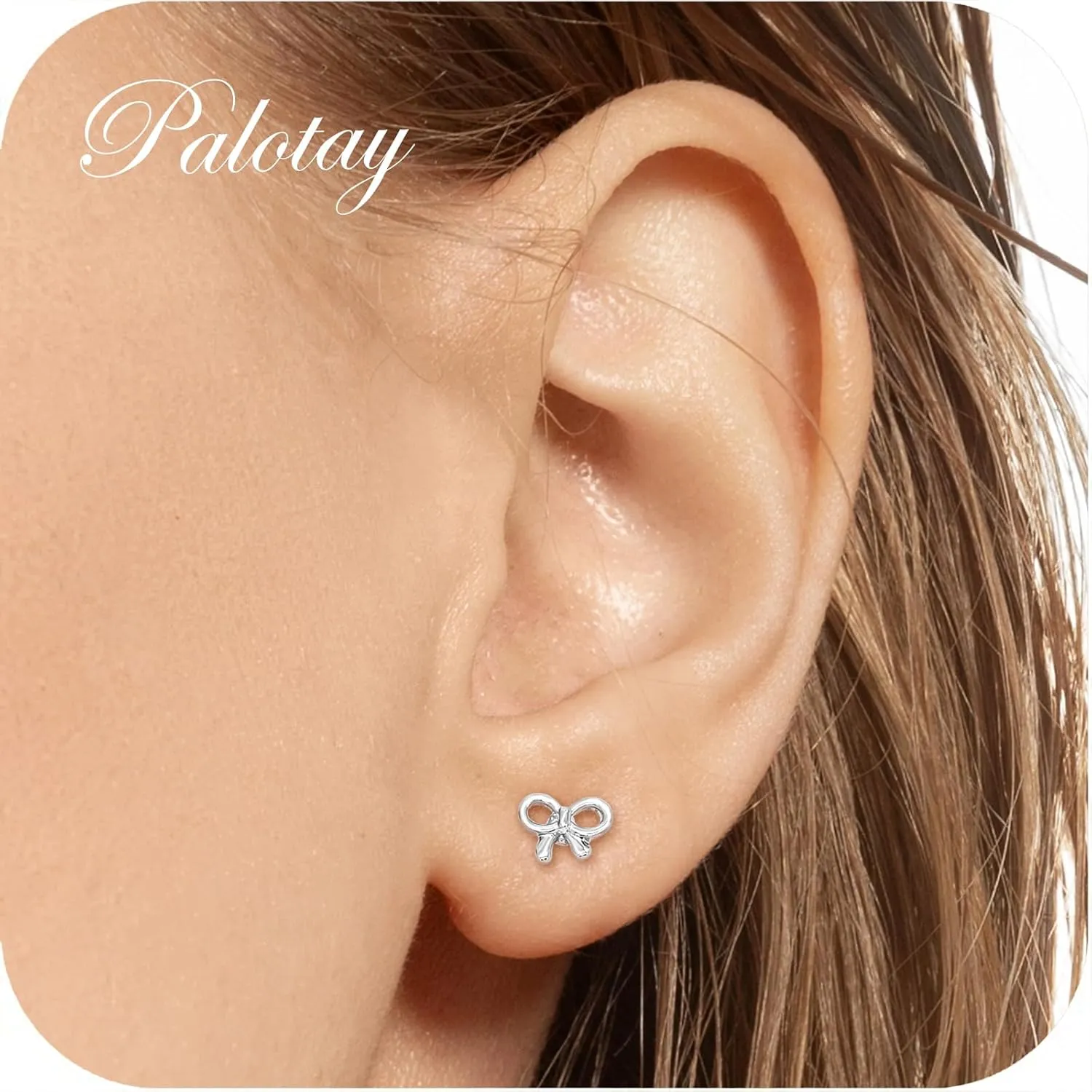 S925 Sterling Silver Minimalist Bow Earrings Gold Silver Bow Stud Earrings Set Cute Ribbon Earrings Wedding Party Bow Jewelry Gifts