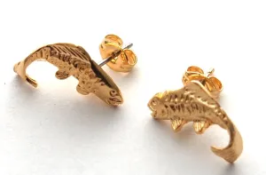 Salmon Stud Earrings - gold