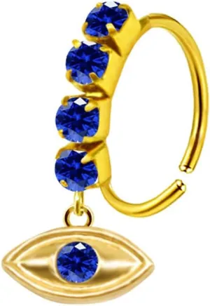 Sapphire Blue CZ Cubic Zirconia Nose Studs L Shaped 20g Nose Rings for Women Girls Nose Piercing Jewelry Surgical Steel 18K Gold Plated Hypoallergenic Piercing Jewelry Trendy Unique Dainty Gifts