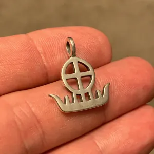 Scandinavian Rock Art Pendant - Sterling Silver