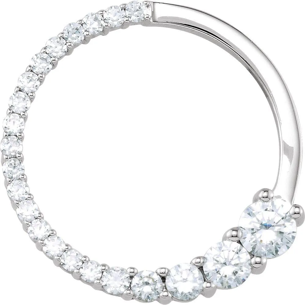 Semi-Polished Platinum Journey Circle Pendant Fine Jewelry for Women Gifts for Her (Mounting Only, Not All Stones Included)