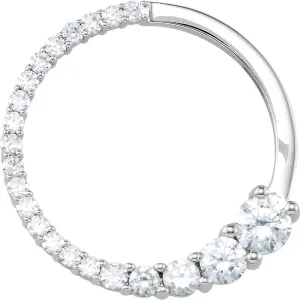 Semi-Polished Platinum Journey Circle Pendant Fine Jewelry for Women Gifts for Her (Mounting Only, Not All Stones Included)