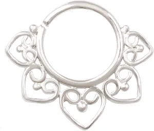 Septum 18g 5/16 unique seam hoop ring Solid brass rhodium plated daith nose ring nostril ear cartilage cool helix RHSTP 08