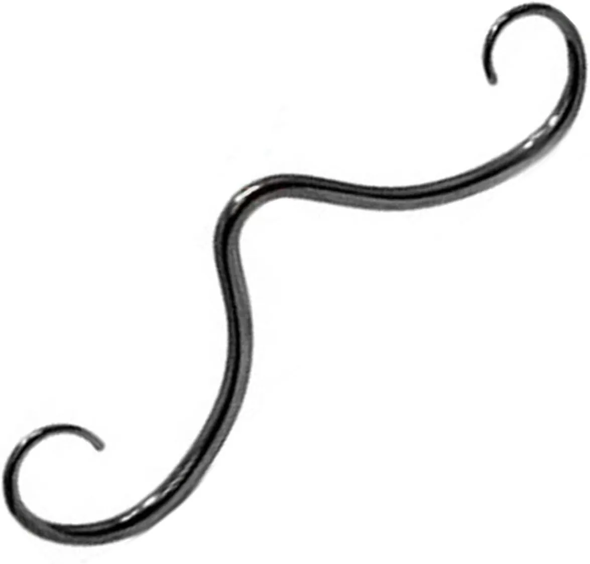 Septum Mustache Nose Rings Stainless Steel Nose Stud Fashion Nose Rings Hoops Septum Piercing Jewelry for Men and Women, Black